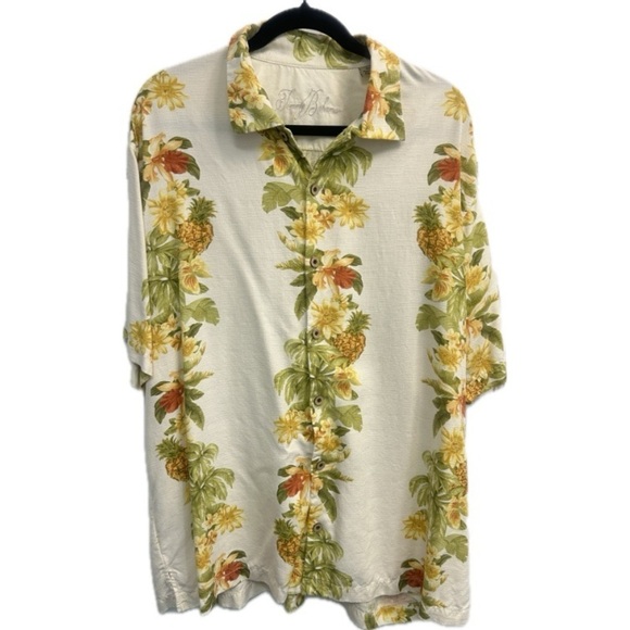 Tommy Bahama Aloha Men’s 100% Silk Hawaiian Short Sleeve Top Shirt Size XL - Picture 1 of 9